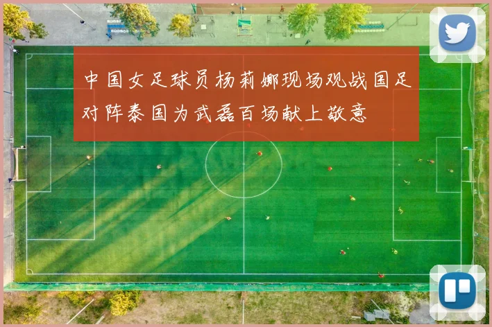 中国女足球员杨莉娜现场观战国足对阵泰国为武磊百场献上敬意