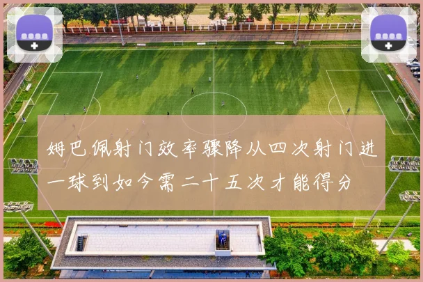 姆巴佩射门效率骤降从四次射门进一球到如今需二十五次才能得分